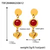 Miduoduo Corazón Romántico Francés Piedra de Cristal Checo Conjunto de Joyería Pulsera Collar Acero Inoxidable Chapado en Oro Real 18K
