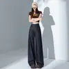 Pantalones Blancos de Pierna Ancha Mezclilla Tencel para Mujer Primavera/Verano de Cintura Alta Sueltos Hasta el Suelo Pantalones de Tencel Lyocell de Moda