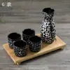 Fornecimento direto da fábrica garrafa de vinho de cerâmica japonesa garrafa de vinho garrafa de vinho garrafa de vinho pintada à mão dispensador de vinho shochu um pote de quatro copos