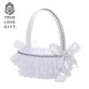Laço Grande Coração de Pérola Pequenos Strass Produtos de Casamento Flor da Noiva Cesta de Flores Florista Cesta de Flores de Casamento Boutique Produtos de Casamento