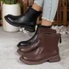 Botas Martin de sola grossa para mulheres, estilosas e versáteis, nova coleção outono/inverno 2026, botas de algodão com forro de fleece, botinhas estilo Chelsea britânicas, botas de cano curto ajustadas