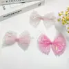 Borla de Perla Iridiscente Red de Princesa Sirena Lazo de Malla DIY Accesorio para el Cabello de Niñas Decoración de Caja de Regalo Adorno de Muñeca Accesorios