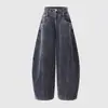 YECHUAN# Pantalones Casuales de Pierna Ancha Lavados Retro Color Caramelo Café Otoño/Invierno Nuevo Estilo Perezoso Pantalones de Pana de Pierna Ancha