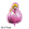Amazon Cartoon Mario Balão de filme de alumínio Pêssego Princesa Cogumelo Cabeça Decoração de festa de aniversário infantil
