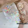 Acessórios para Nail Art Contas de Bolha Sereia Tamanhos Mistos Coloridos Contas Aurora Meio Redondas com Fundo Plano Decoração de Unhas DIY