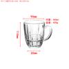 Vaso taza de vidrio resistente al calor para té de burbujas, taza para beber agua, taza rayada, taza para té de flores, taza para agua fría con asa, taza, taza de oficina, taza para leche