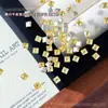 Pedrinhas de strass mini quadradas super brilhantes para nail art, cores sortidas, base plana, formato quadrado pequeno, bordas chanfradas, para decoração de unhas