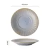 Plato Cerámico Profundo de Cerámica Gruesa Único Estilo Retro para Restaurantes y Hoteles, Plato de Postre y Sopa de Alta Estética, Plato Creativo para Emplatado de Filetes y Comida Occidental