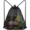Pantalones Portátiles de Supermercado con Bolsillo de Solapa y Cordón para Frutas y Verduras Ropa de Playa Bolsa de Malla para Cosméticos Mochila con Cordón para Ropa Sucia de Deporte y Fitness