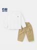 Conjunto de Duas Peças Roupas Infantis Meninos Europeus Outono Camiseta de Manga Longa e Calça Casual Roupa Infantil Bebê Conjunto de Duas Peças Camiseta Básica Calça Longa