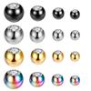 Anillo para ceja de bola de acero inoxidable con incrustaciones de diamante, piercing para nariz, piercing para lengua, anillo para ombligo, bola de repuesto 16G14G, joyería para perforaciones, cuentas de repuesto para DIY