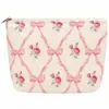 Bolsa de Maquiagem Tulipa Estilo Ins Pequena Floral Estilo Suave Grande Capacidade Bolsa de Armazenamento de Cosméticos de Viagem Personalização Transfronteiriça