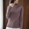 Suéter de Punto Fino para Mujer, Color Sólido, Manga Larga, Cuello Alto, Ajustado, Mezcla de Lana, Nuevo Otoño e Invierno 2022