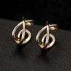 Estilo japonês e coreano 14K ouro brincos cor zircão clipe brincos simples orelha furos orelha dupla orelha fivela em forma de brincos em forma de C para as mulheres