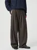 Pantalones Holgados Vintage Estilo Old Money Hanlu para Hombre, Colección Otoño, Pantalones de Pinzas Corte Curvo, Pantalones Largos Casuales de Imitación de Mezclilla