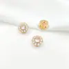 Cobre Banhado a Ouro Zircônia Microincrustada Redonda Quadrada Flor de Quatro Folhas Espaçadores Multi-Furo Contas para Pulseira de Pérolas Dupla Fileira Feita à Mão DIY
