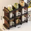 Estante de Almacenamiento para Cafetera Mesa de Exhibición Cajón de Escritorio Tipo Estante para Tazas de Té Tazas de Agua Caja de Almacenamiento para Bolsitas de Té Cocina Barra