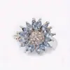 Huajie eBay popular anel de girassol com zircônia azul clara incrustada moda europeia e americana feminina anel desejo Amazon