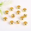Cuentas Sueltas Chapadas en Oro que Conservan el Color Cuentas de Barril con Agujero Grande Accesorios para Joyería DIY Cuentas Espaciadoras Fijas para Cordón de Cuero Cuentas con Agujero Pasante para Pulsera