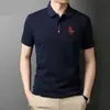 (Se admite la entrega en una sola pieza) Camiseta de manga corta para hombre de verano bordada talla grande polo shirt moderna de negocios Comercio exterior Al por mayor
