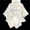 Pijama feminino de manga curta com estampa floral nobre e preguiçosa para primavera e verão, roupa de casa, atacado, atacado