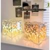 Luz Noturna Espelho Mar de Flores Tulipa Cubo 3D Produto Acabado Artesanal DIY Presente para Namorada, Casal ou Melhor Amigo no Festival Qixi