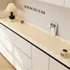 Mantel para mesa de mueble de TV estilo crema, aparador, zapatero, cubierta de tela para mueble de vino, mantel largo, protector de encimera rosa anti-suciedad