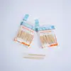 Hisopo de Algodón con Palo de Bambú de Cabeza Única Desechable Médico 10cm 50 Piezas Bolsa con Cierre Bolsillo Cuidado Eliminación de Oído Hisopo de Algodón Absorbente