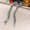 Pendientes de clip con borla en forma de diamante y circonita, estilo europeo y americano, para mujeres sin perforaciones, pendientes de diseño de nicho, lujo ligero, alta gama, para mujeres
