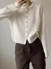 Cárdigan de lana estilo coreano para otoño e invierno 2026, prenda exterior para mujer, cuello redondo de punto trenzado, suéter grueso de color liso, capa exterior de punto de cachemira