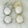 Botón de metal de alta gama hebilla de perla cuero arrugado irregular hebilla de perla para camisa 18MM moda pequeño fresco botón para cárdigan
