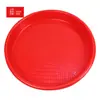 Plato rojo Happy Event sin impresión color rojo sólido plato rojo suministros para sacrificio de bodas plato para fruta y repostería bandeja de té fábrica venta al por mayor