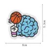 Parche Bordado de Cerebro Creativo Parche Genial Divertido con Patrón de Cerebro para Ropa Bolsas Pegatina Decorativa DIY Termoadhesivo