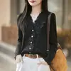 Cárdigan de punto fino con cuello en V y ribete de encaje soluble en agua, abrigo romántico y elegante, top versátil para otoño e invierno
