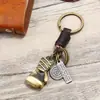 Presentes Promocionais Simples e Criativos, Pingente de Carro de Luvas de Boxe em Liga, Chaveiro de Couro Trançado Artesanal Retro Artístico