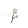 Jiangtitanium F136 Clavo de Hueso de Oreja de Titanio Tulipán Incrustado con Circonita Transfronterizo Cuerpo de Aleación de Titanio G23 Joyería para Piercing Clavo de Oreja