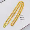 Colar de Cobre Banhado a Ouro com Contas de Oliva e Contas da Sorte, Mesmo Estilo Usado em Lojas de Ouro, para Homens, com Ouro Simulada e Design Atrator de Riqueza