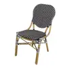 Mesa y Silla de Estilo Francés para Exterior Balcón Silla de Ratán Silla de Ratán Juego de Tres Piezas Cafetería Tienda de Té con Leche Casa de Huéspedes Silla de Comedor Vintage para Exterior