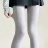 Meia-calça de Veludo Branca em Formato de Coração Estilo Primavera, Leggings Brancas de Seda Plus Size Alta Elasticidade, Meia-calça Doce com Recortes Estilo Ballet JK