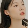 Aretes de botón de loto de plata S999 estilo chino para mujer, moda, aretes versátiles, gancho para la oreja con borla, joyería elegante para la oreja de mujer