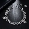 Pulsera Amuleto de la Suerte Copo de Nieve para Hombre Hip Hop de Nicho Diseño Simple Sentido de la Moda Joyería de Mano para Mujer Accesorios Versátiles para el Viaje