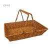 Cesta de Piquenique Quadrada com Alça Trançada de Plástico Rattan Sintético Cesta de Compras de Plástico Rattan Sintético Cesta de Legumes Cesta para Colher Frutas