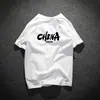 Camiseta Suelta de Manga Corta con Letras de Marca de Tendencia Nacional China Camiseta de Manga Media de Color Sólido para Hombre 100% Algodón Cuello Redondo Verano Retro Original