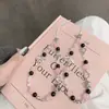 Corrente para Celular Estrela de Cinco Pontas Preta e Rosa Estilosa da Marca Trendy Ins Pingente Chaveiro Câmera CCD Coração de Menina Laço Trendy