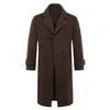 Gabardina de Manga Larga para Hombre 2026 Otoño/Invierno Nueva Gabardina de Lana de Color Sólido Gabardina para Hombre Gabardina Elegante Casual para Hombre