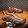 Comércio Exterior Transfronteiriço Tamanho Grande Sapatos Masculinos Costurados à Mão Primavera Novo Casual ao Ar Livre Masculino Slip-On Mocassins de Couro
