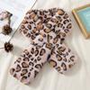 Bufanda de Punto de Leopardo con Estampado de Cebra Moda Otoño e Invierno para Mujer Versátil Piel de Conejo Rex Felpa de Leopardo Engrosada Cálida para el Cuello Lana