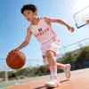 Conjunto de Uniforme de Baloncesto para Jóvenes y Niños, Uniformes de Baloncesto de Secado Rápido Personalizados para Niños y Niñas Estudiantes de Primaria
