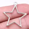 30x 27mm 1.5g multicolor DIY liga acessórios de joias Sol, Lua e Estrelas Estrela de cinco pontas oca pingente
