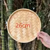 Recogedor de Bambú Vintage, Tejido a Mano con Acabado Carbonizado Desgastado, Recogedor Redondo de Bambú para Publicidad, Decoración de Techo, Tamiz, Pintura de Jardín de Infancia y Danza